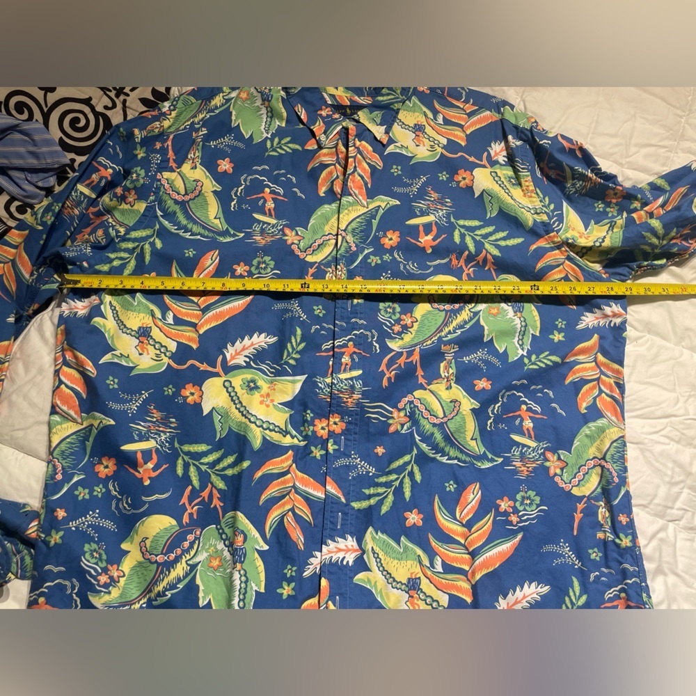 Ralph Lauren XXL Tall Classic Fit Hawaiian Long Sleeve Colorful  Shirt - Picture 4 of 7
